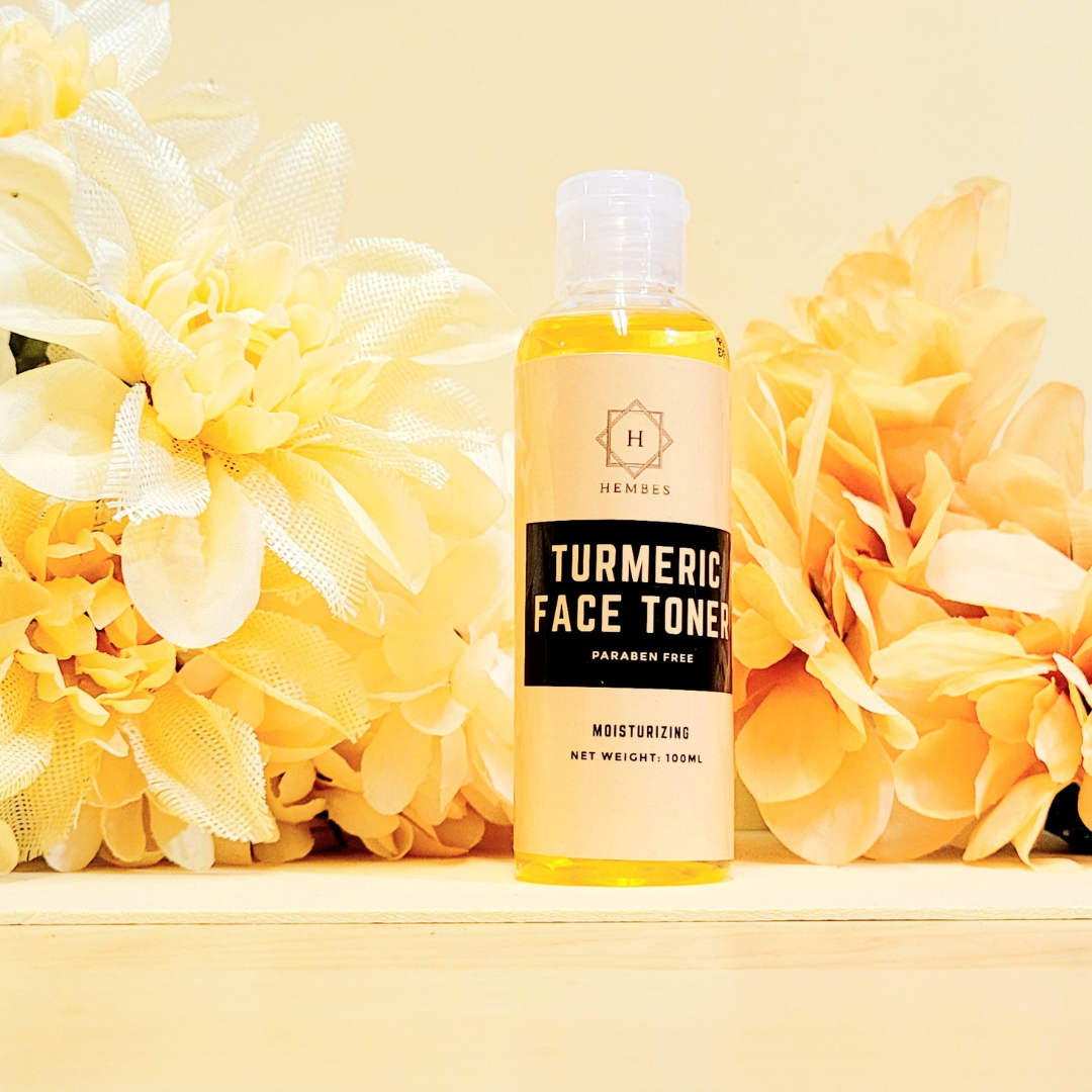Hembes turmeric skincare products. How to clear skin. Turmeric Skincare. Turmeric face toner. Turmeric toner. Dark spot corrector. Natural skincare products. How to treat acne. How to get rid of dark spots. Dark spots. Acne spots. Pimples. Skincare routine