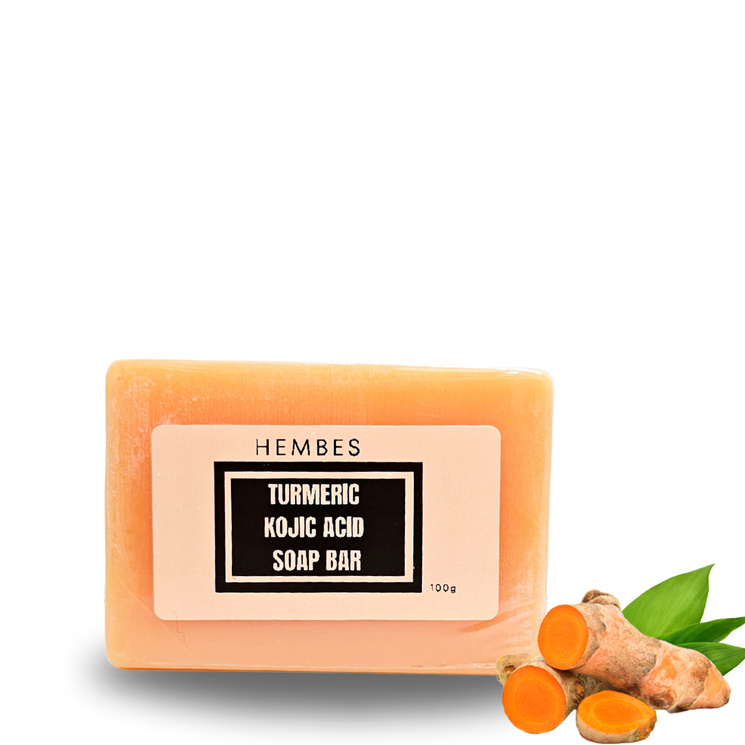 Kojic acid soap. Turmeric kojic acid soap. Hembes skincare. Soap to clear skin. Soap for sensitive skin. Dark spot corrector. turmeric soap, hyperpigmentation, acne, how to fade dark spots, how to clear acne