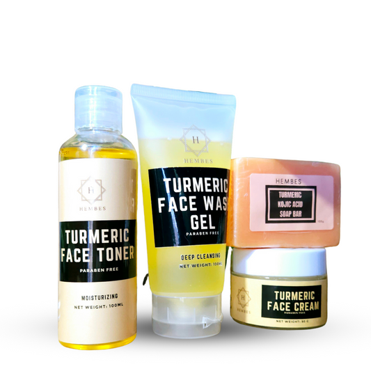 Hembes turmeric skincare products. How to clear skin. Turmeric Skin care sets. Face wash gel. Face toner. Turmeric soap. Turmeric face cream. facial moisturizers. Turmeric bar soap. Natural skincare products. How to treat acne. How to get rid of dark spots. Dark spots. Acne spots. Pimples. Skincare routine. Glowing skin. Healthy skin. Sensitive skin. Reduce fine lines. Reduce wrinkles. Even skin. Hydrate skin. Nourish skin. Dry skin. Oily skin. Combination skin. Anti-aging skincare