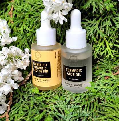Hembes turmeric skincare products. How to clear skin. Turmeric Skincare. Full skincare set. Skincare routine set. Skincare collection. Face moisturizer. Face wash. Turmeric serum. face cream.Natural skincare products. How to treat acne. How to get rid of dark spots. Dark spots. Acne spots. Pimples. Skincare routine. Glowing skin. Healthy skin. Sensitive skin. Reduce fine lines. Reduce wrinkles. Even skin. Hydrate skin. Nourish skin. Dry skin. Oily skin. Combination skin. Anti-aging skincare